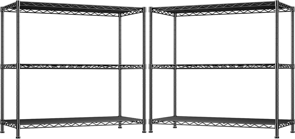 3- Shelf Metal Shelving Unit Adjustable Storage Shelves Heavy Duty Garage