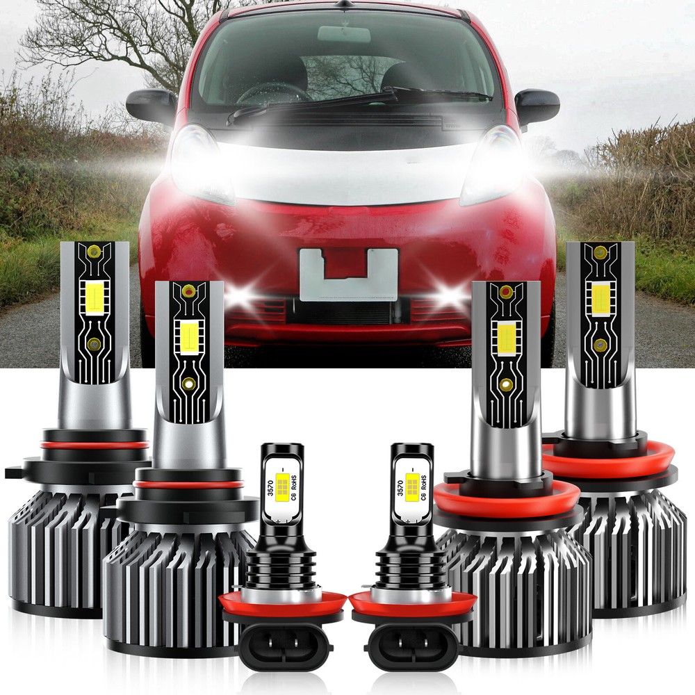 For Mitsubishi i-MiEV 2012-2017 6x LED Headlight High Low Beam Fog Light Bulbs