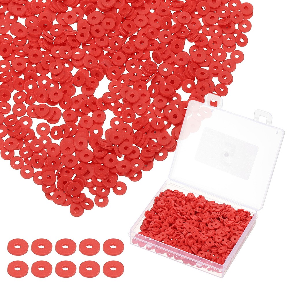 1000 Pcs Red Heishi Clay Beads for DIY Bracelet Jewelry Making Kit