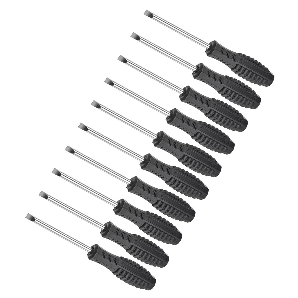 10pcs 5.0mm Slotted Screwdriver Set with Anti-Slip Handle 145mm