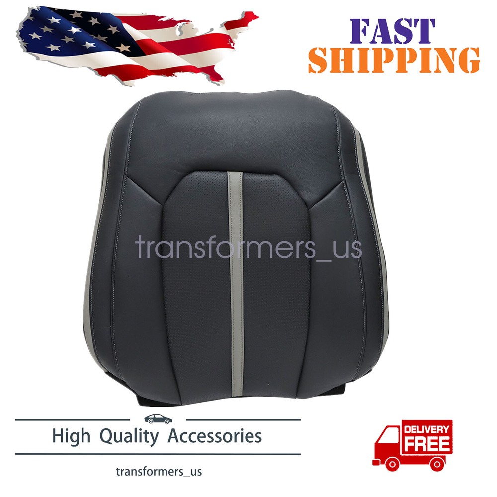 For 2015-2020 Ford F150 Platinum Front Left Top PERF Leather Seat Cover Black