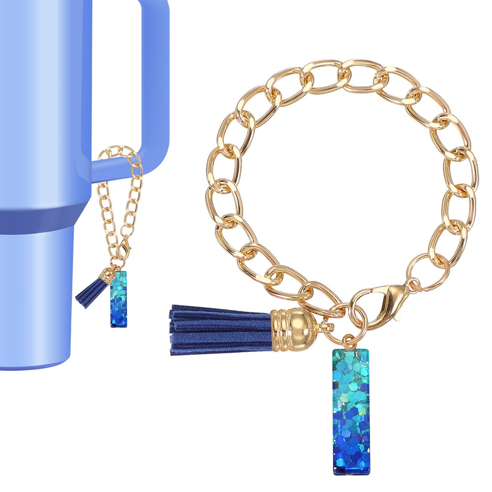 Letter Charm for Stanley Tumbler Cup Initial I Charm Accessories Keychain Blue