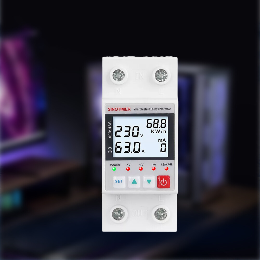 63A Tuya WiFi Smart Earth Leakage Over Under Voltage Protector Relay Switch Xr