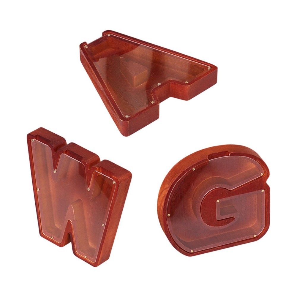 Alphabet Piggy Bank Wood Saving Box Large Capacity Creative Letter Money Box