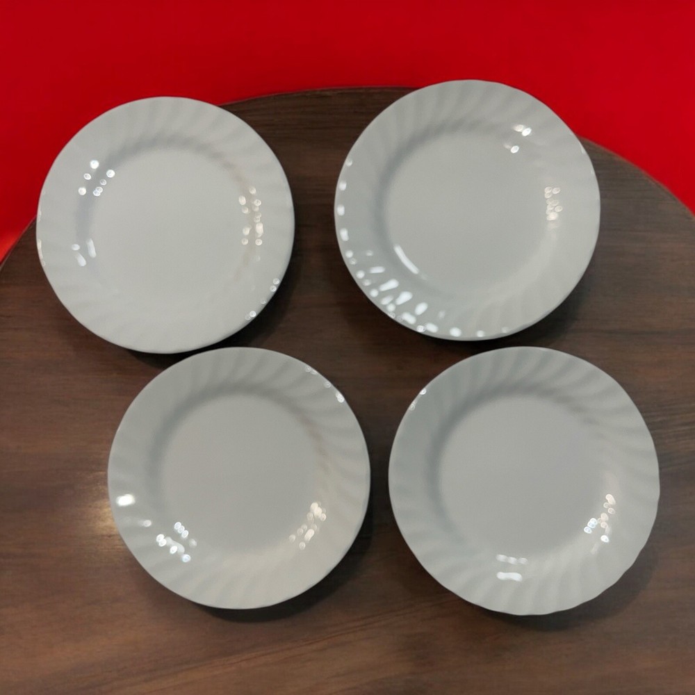 Johnson Brothers Set of 4 Round White Swirl Regency Bread Plates 6 1/4” England