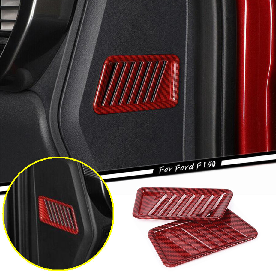 2021-2023 Ford F150 Red Carbon Fiber Air Vent Cover Trim  