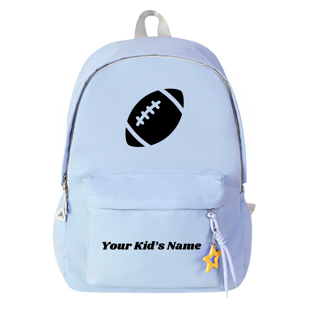 Custom Name Rugby Backpack for Kids - Football Themed School Bag Gift-image