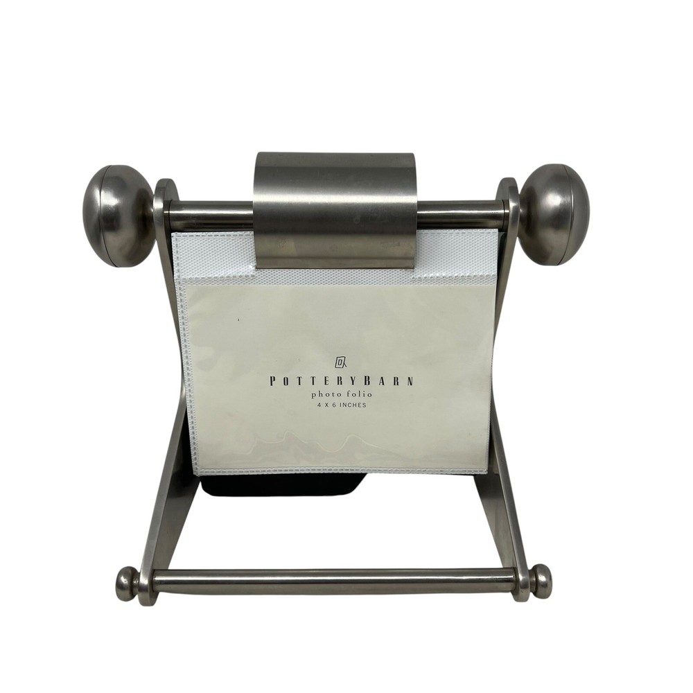 Pottery, Barn Brushed Stainless Steel Photo Folio For 4X6 Photos