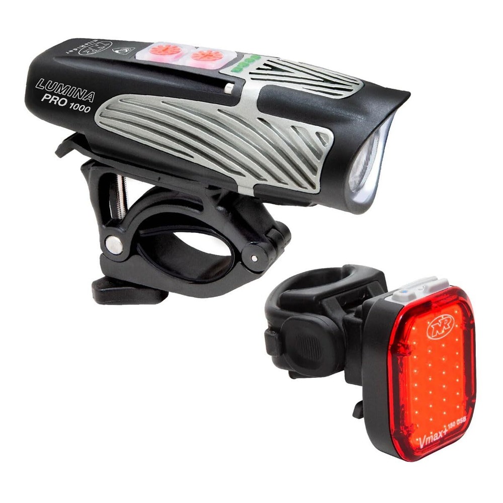 Lumina Pro 1000 & Vmax+ 150 USB Rechargeable Bike Light Set Combo
