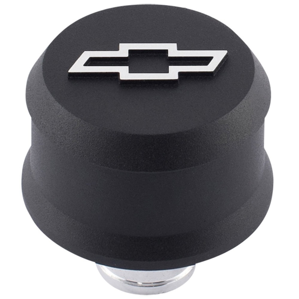 Proform 141-858 Chevy Bow Tie Valve Cover Air Breather Cap Black Crinkle Push-In
