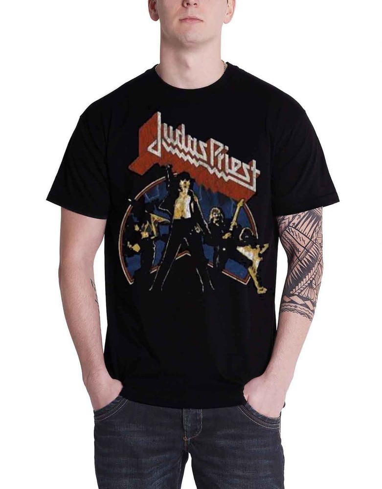 Judas Priest Unleashed Logo Official Men’s Black T-Shirt