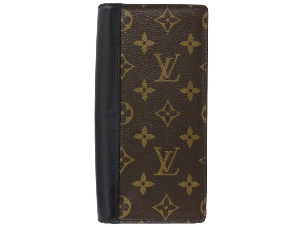 LOUIS VUITTON Monogram Macassar Bifold Wallet Brown Black Men Gift