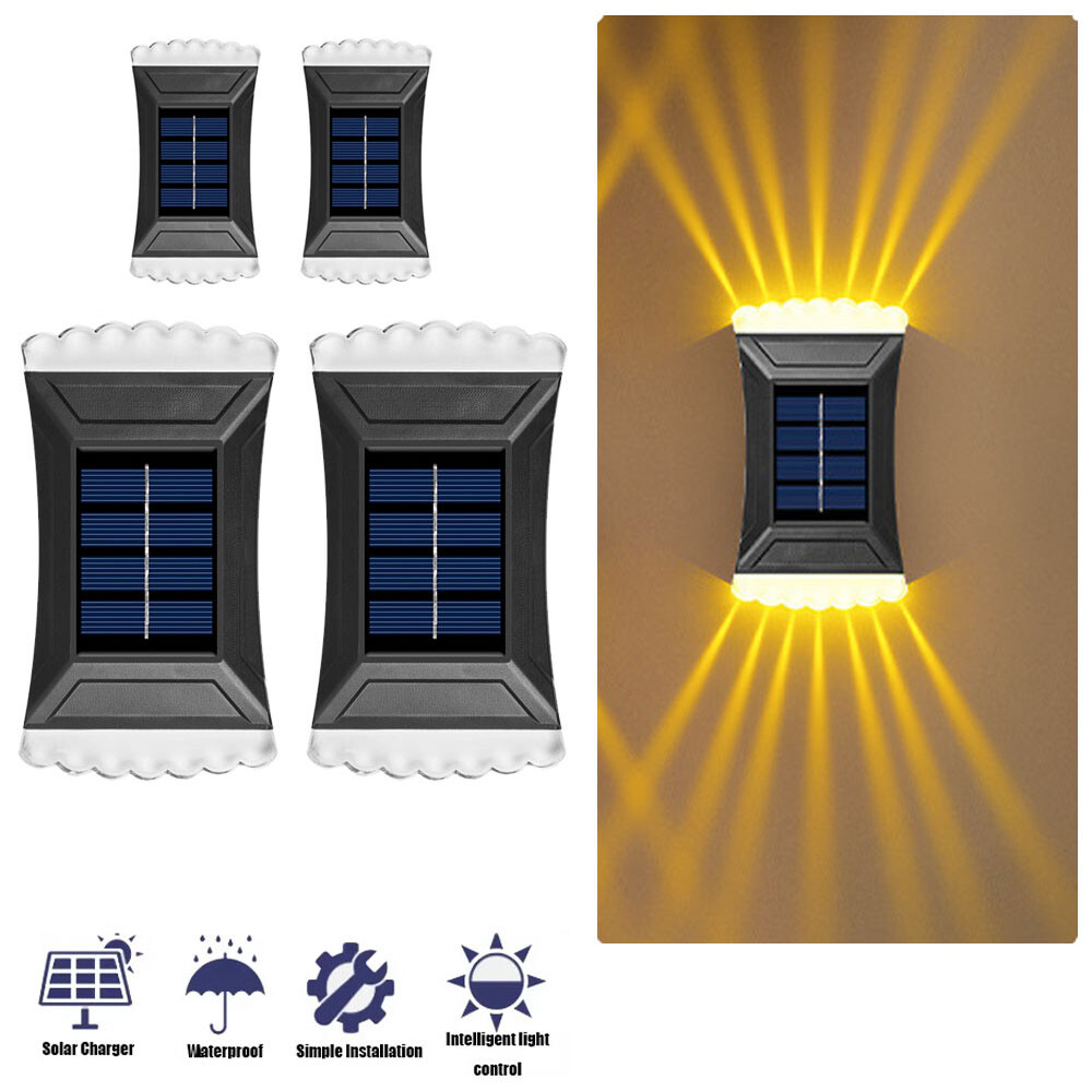 2-12PCS Outdoor Solar Power Stairs Lights Garden Wall Fence Deck Solar Step Lamp