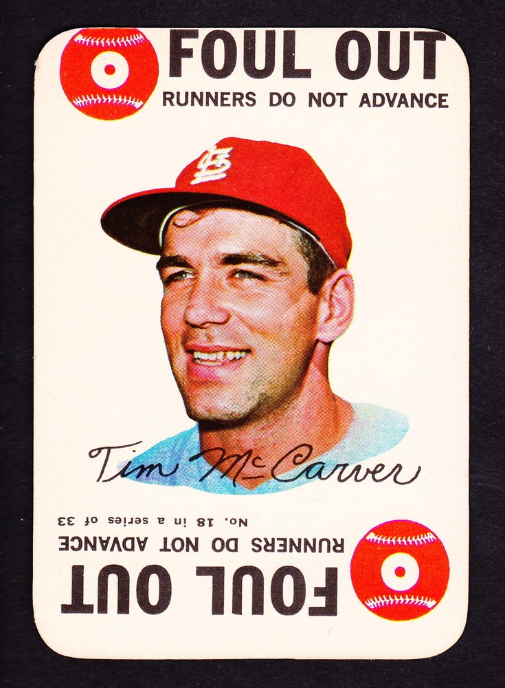 1968 TOPPS GAME CARD #18 TIM McCARVER CARDINALS