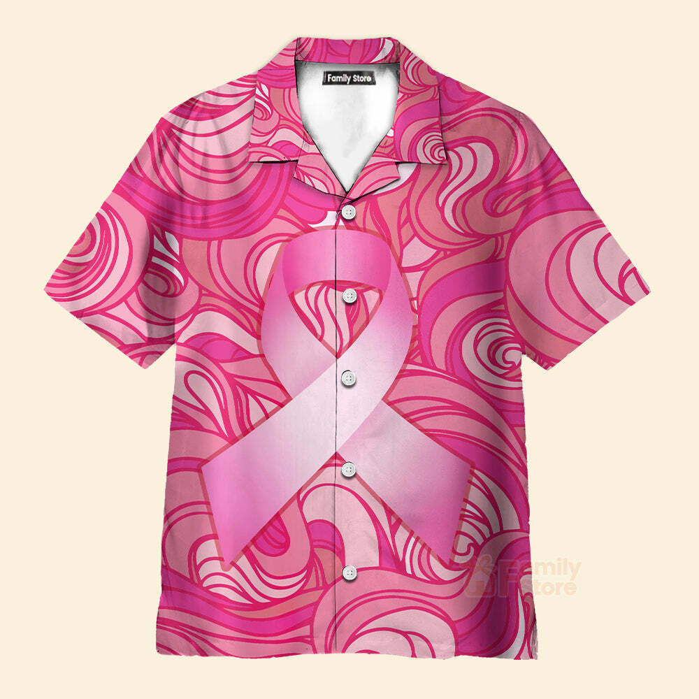 October Breast Cancer Awareness Pink Aloha Hawaiian Shirt for Support and Awareness