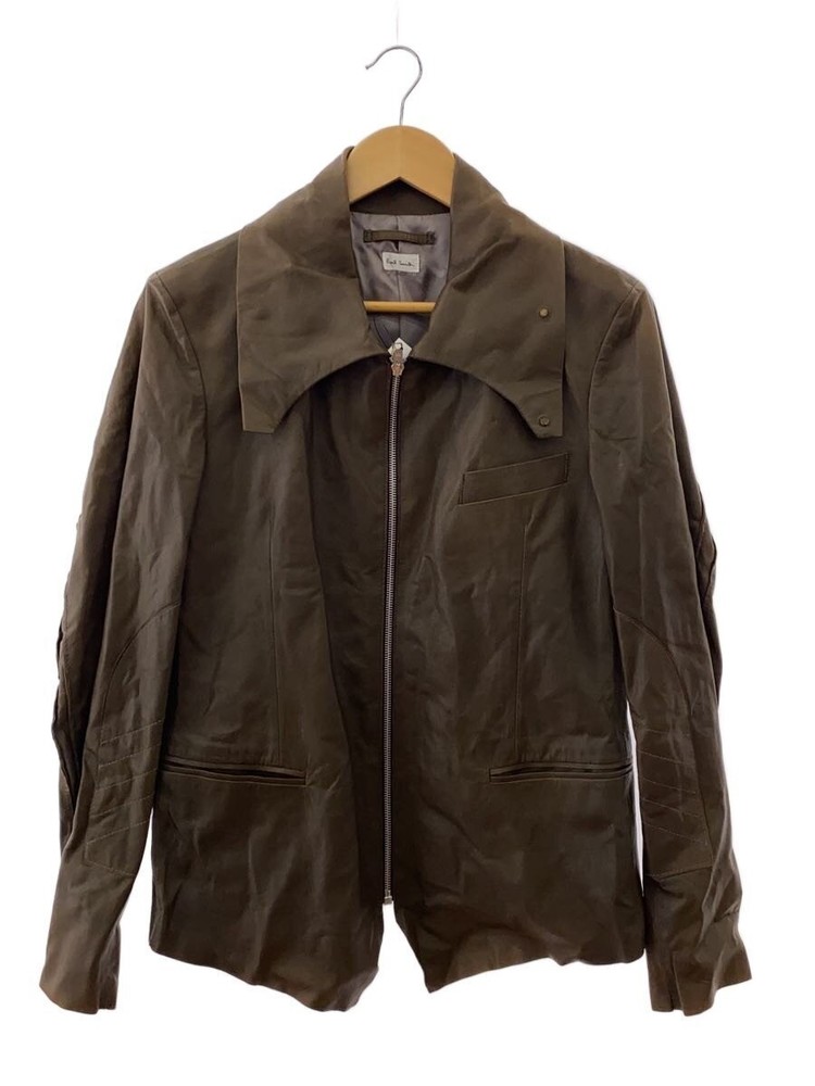 Paul Smith Tag/Leather Jacket Blouson/M/Goat Leather/Khk/Pm-Mn-41457// 7732