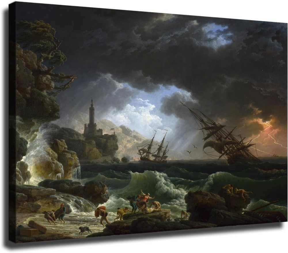 A Shipwreck in Stormy Seas By Claude Joseph Vernet Poster Decorative