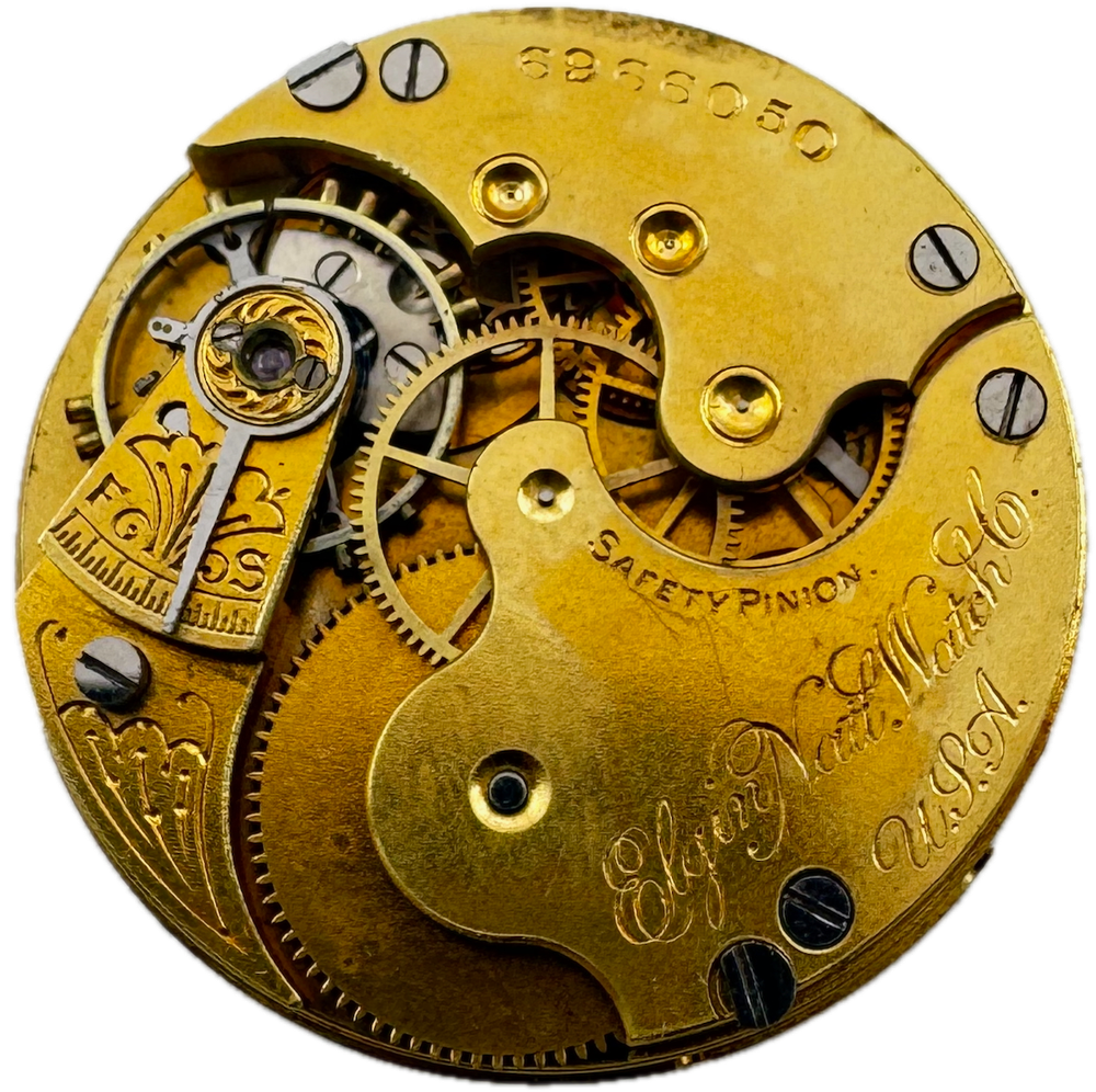 Antique 1897 Elgin 7 Jewel Hunter Pocket Watch Movement 109 USA