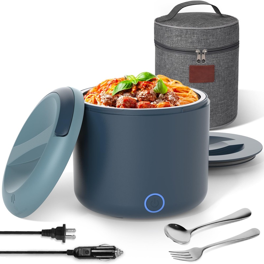 41oz 100W Leakproof Electric Lunch Box Food Warmer Portable Heated Meal Container