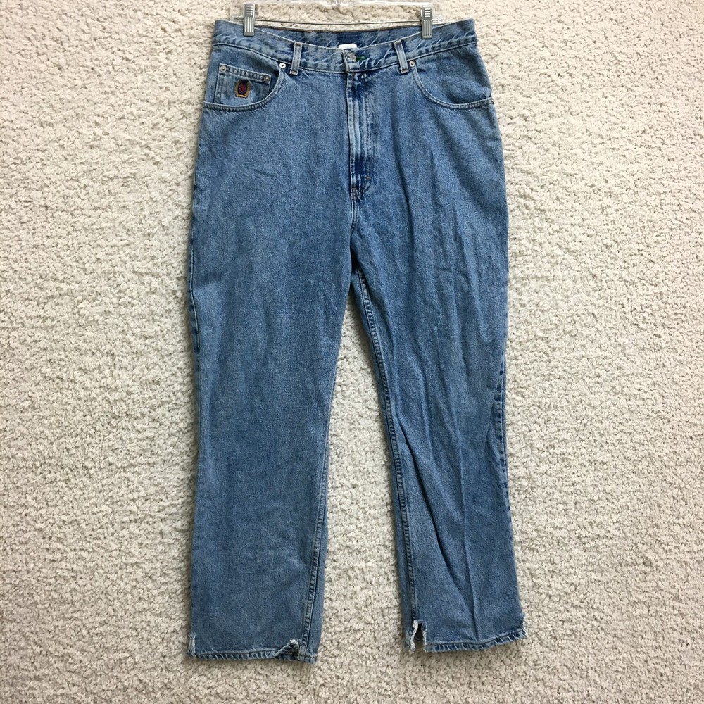 VINTAGE Tommy Hilfiger Jeans 33x30 Men Blue Denim Straight Baggy Fit Medium Wash