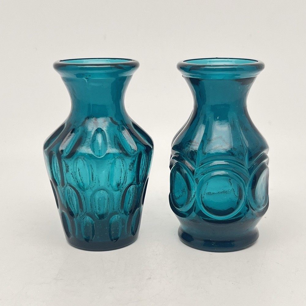 Enesco Italia 4.1-Inch Turquoise Glass Bud Vases Set of 2