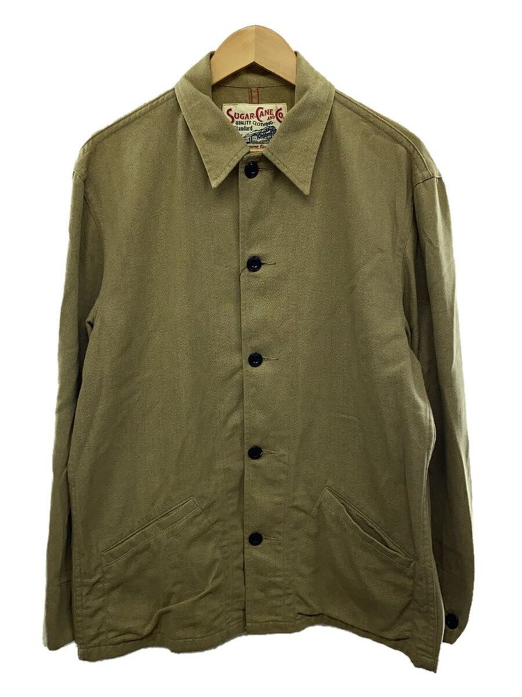 SUGAR CANE Cotton Coverall Jacket Size 40 Beige Vintage Workwear