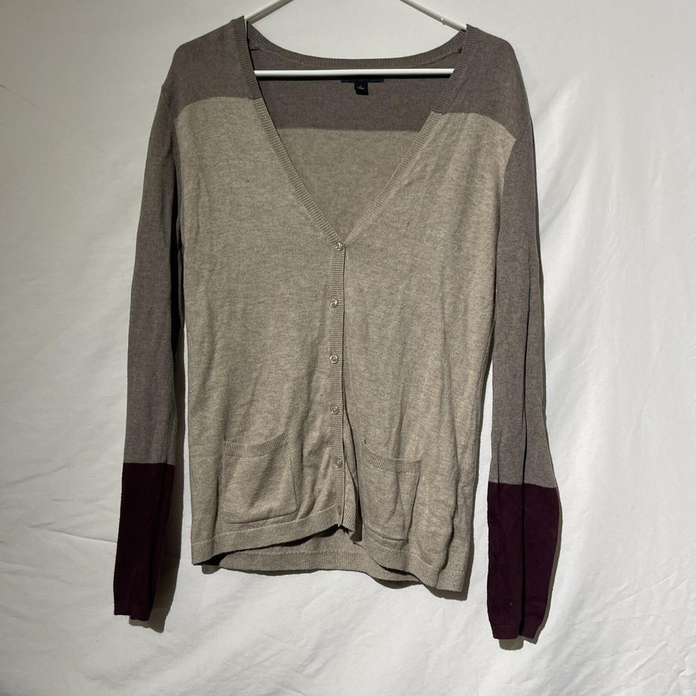 Banana Republic Womens Size Medium Long Sleeve Cardigan Over Shirt Top Beige