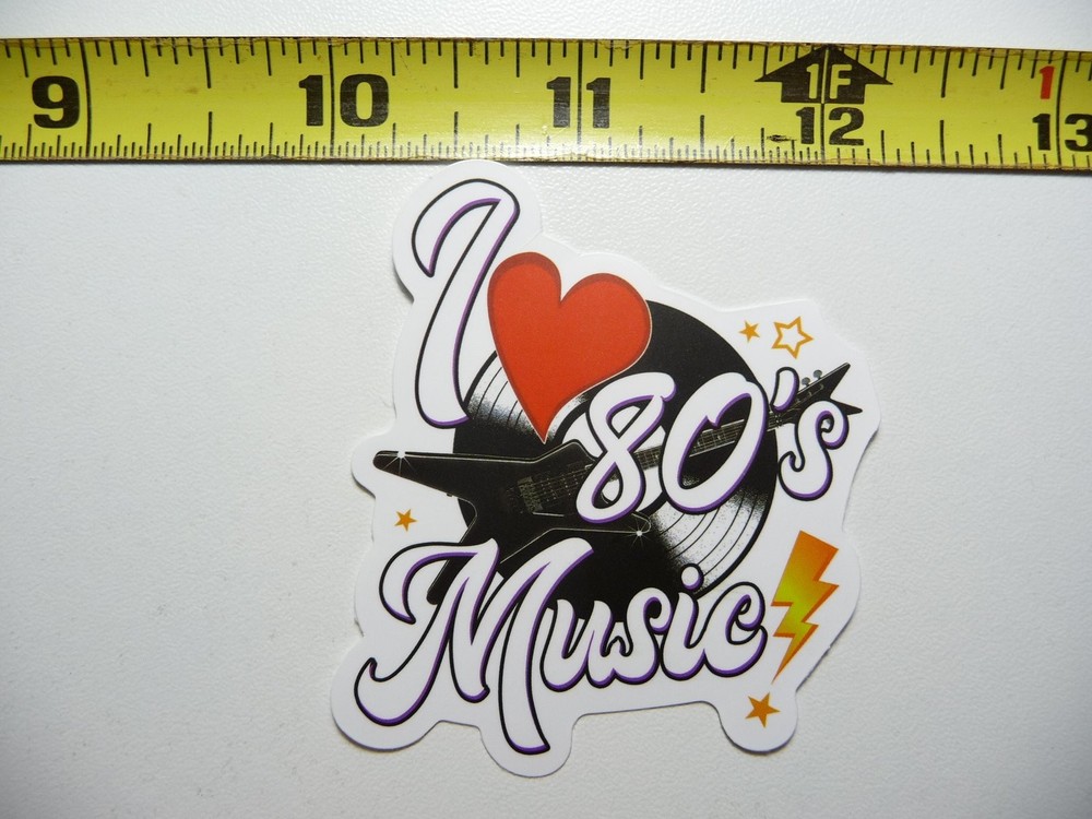 80s Music Heart Sticker Decal for LP Records and Band Fans