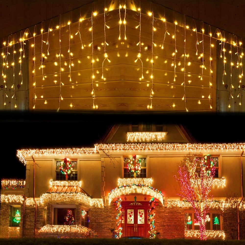 400 LED 32ft 75-Drop Icicle Christmas Lights for Indoor Outdoor Decor