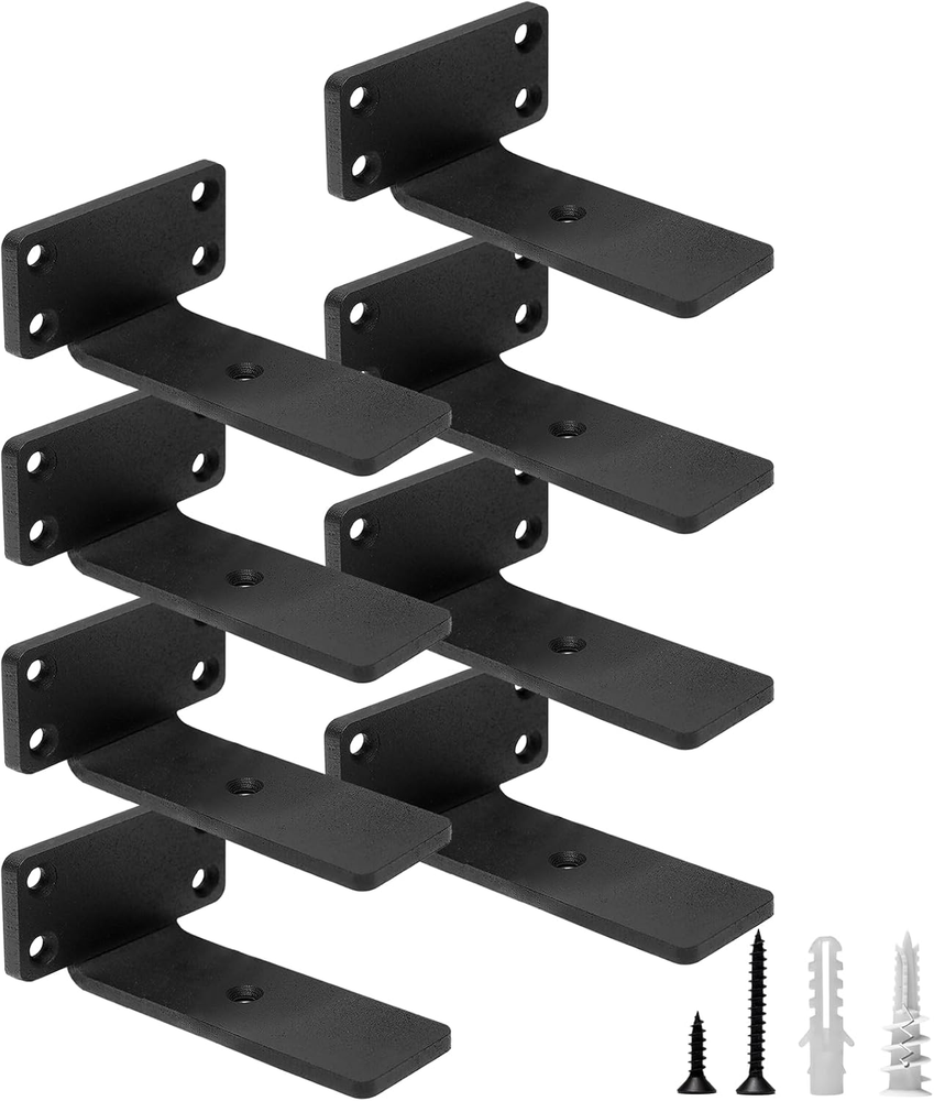 Heavy Duty 4-Inch Floating Shelf Brackets 1/5in Thick Hidden Hardware
