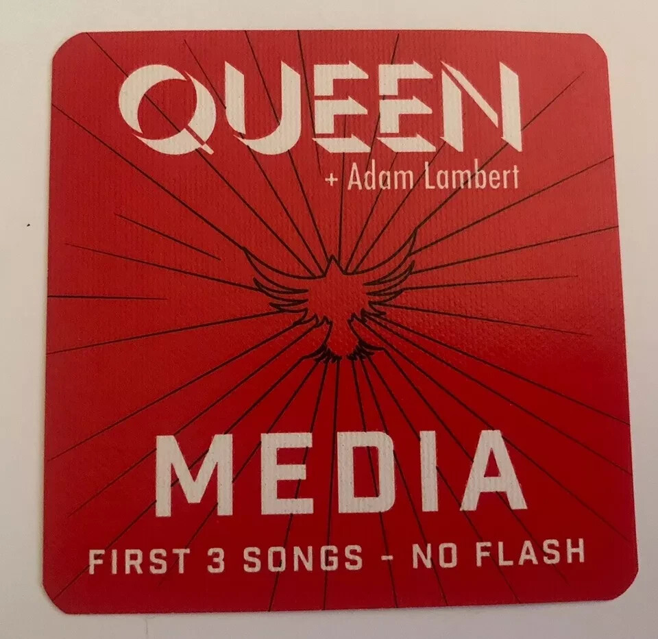 Queen + Adam Lambert Red 2012 Extravaganza Concert Tour Media Backstage Pass