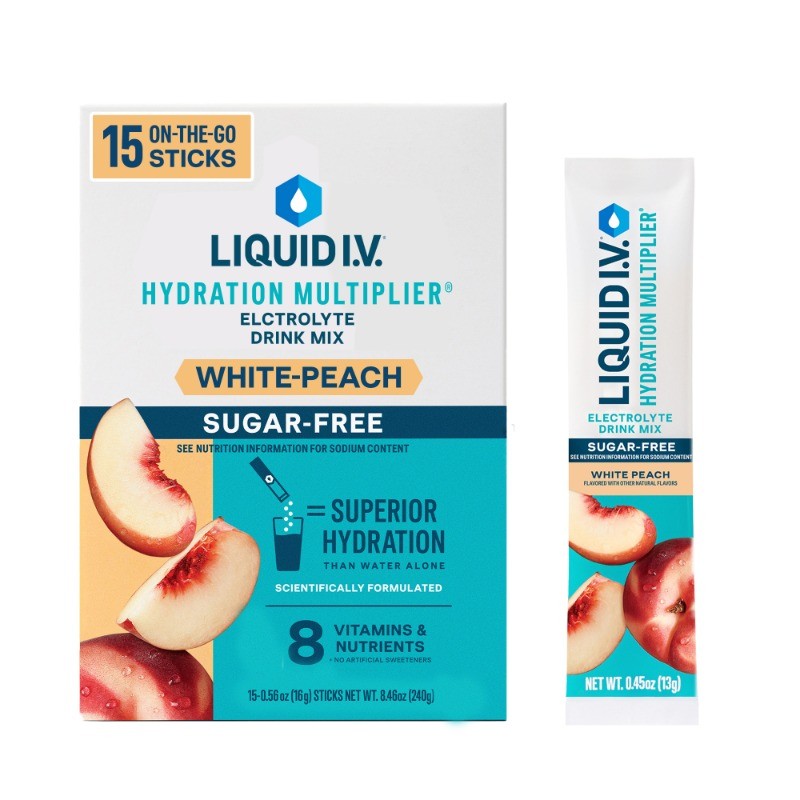 Liquid I.V.® White Peach Sugar-Free Hydration Multiplier® Powdered Electrolyte