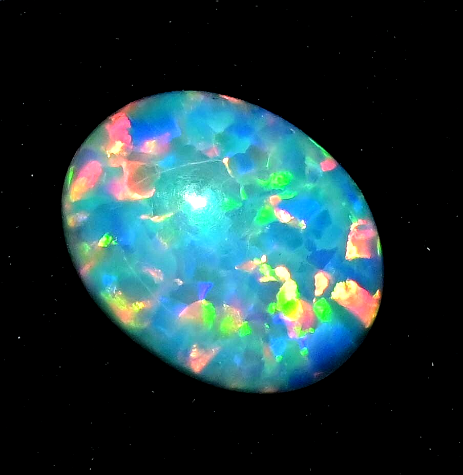 3.95 Ct Natural Ethiopian Fire Opal Certified Play of Color Untreated Gemstone