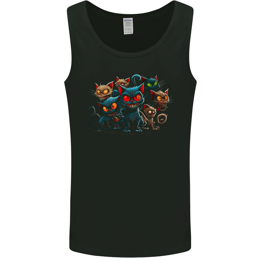 Evil Cat Gang Demonic Mens Vest Tank Top