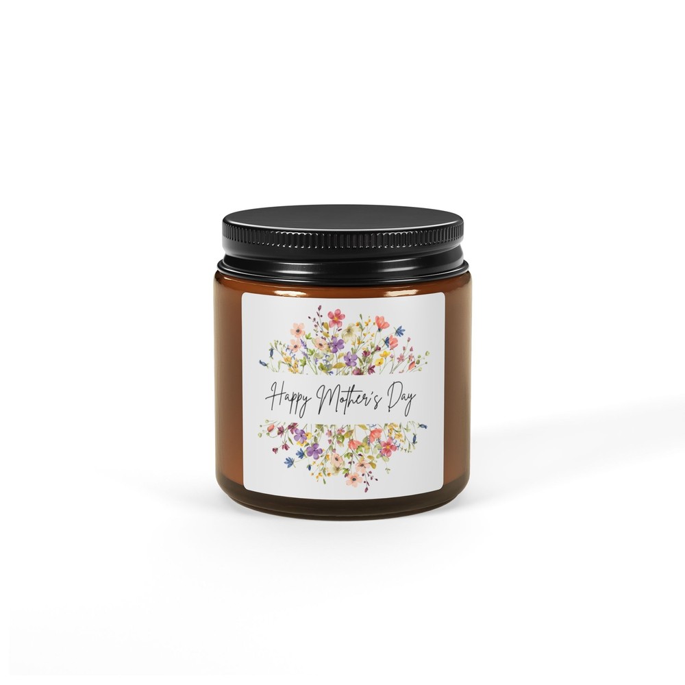 Happy Mother’s Day Floral Soy Wax Scented Candle Gift for Mom