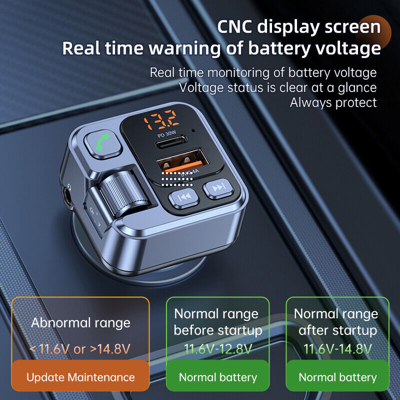 Car Wireless Bluetooth FM Transmitter MP3 Player USB Car Fast Charger Adapter