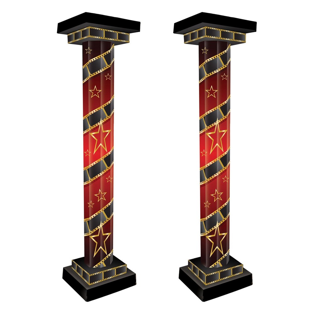 Red Carpet 3D Tall Column Props for Prom Party Decorations