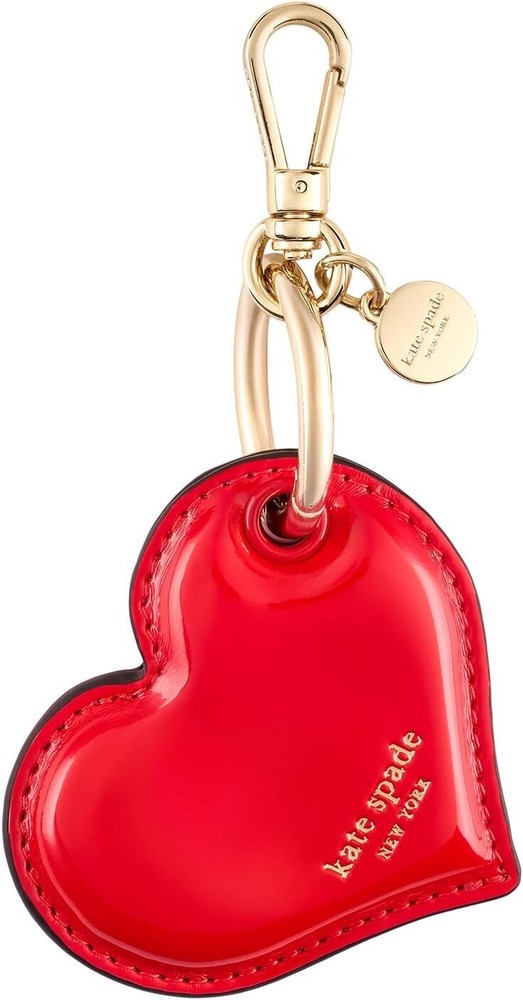 Elegant Red Heart AirTag Keychain with Gold Clip - Lightweight Chic Design