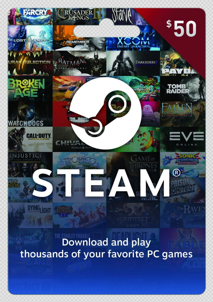 Steam Gift Card – Brand New $50 Physical Card – Free/Quick Shipping-image