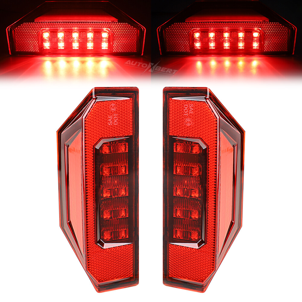 2X RED Rear Tail Light Brake Left Right UTV For Polaris Ranger 570 900 XP1000 &