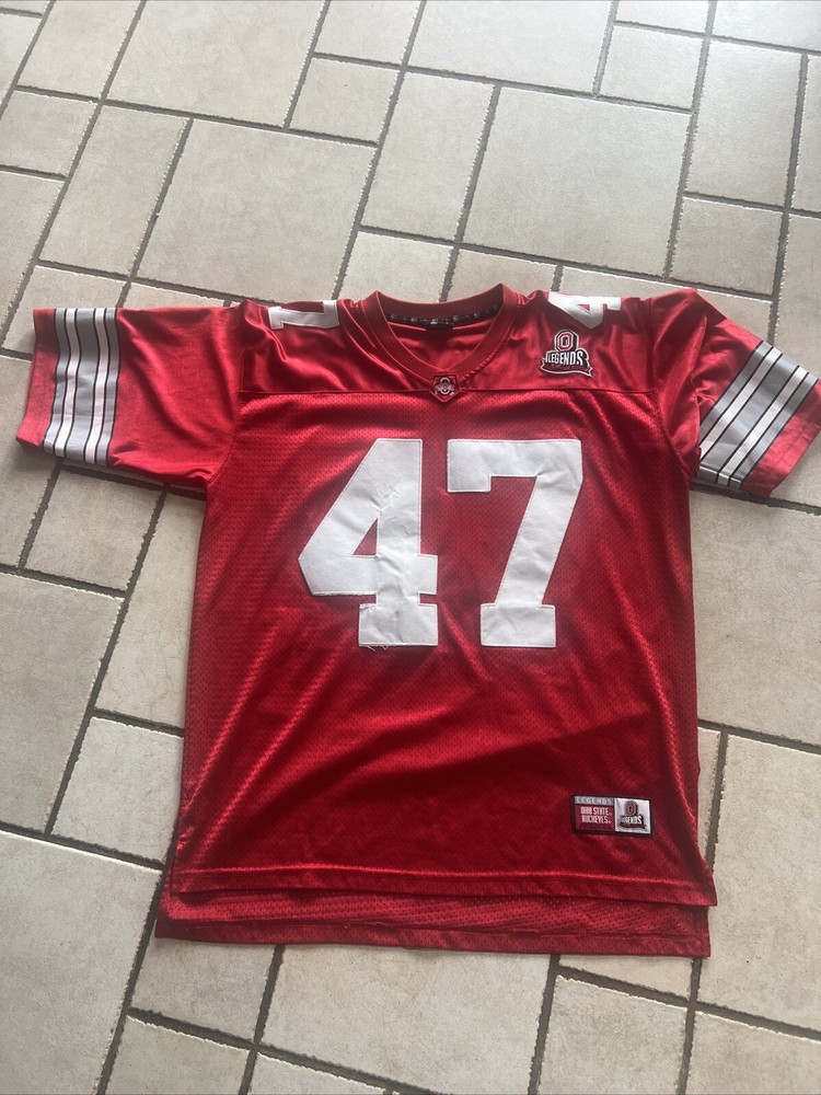 AJ Hawk #47 Ohio State Buckeyes Legends Silver Knight Red Jersey Men’s XL Sewn