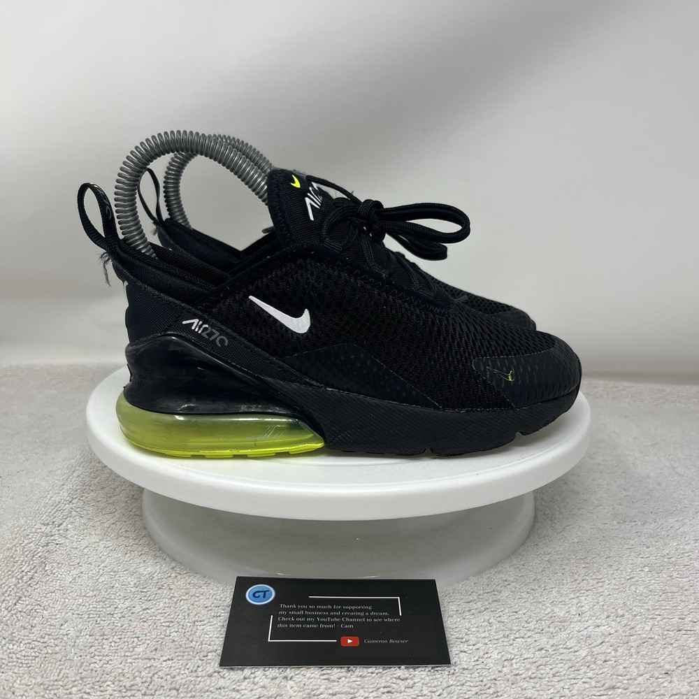 Nike Air Max 270 GS Black Volt Sneakers FN3883-001 Kids Shoes Size 13C
