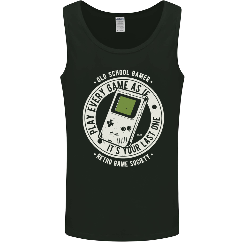 Old School Gamer Funny Gaming Mens Vest Tank Top