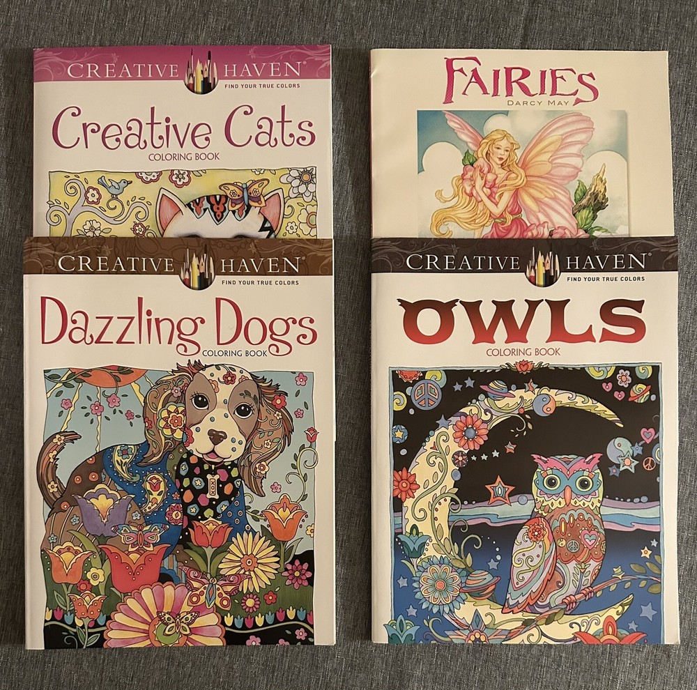 LOT of 4 - Creative Haven Adult Coloring Book (Adult Coloring) - Paperback - NEW
