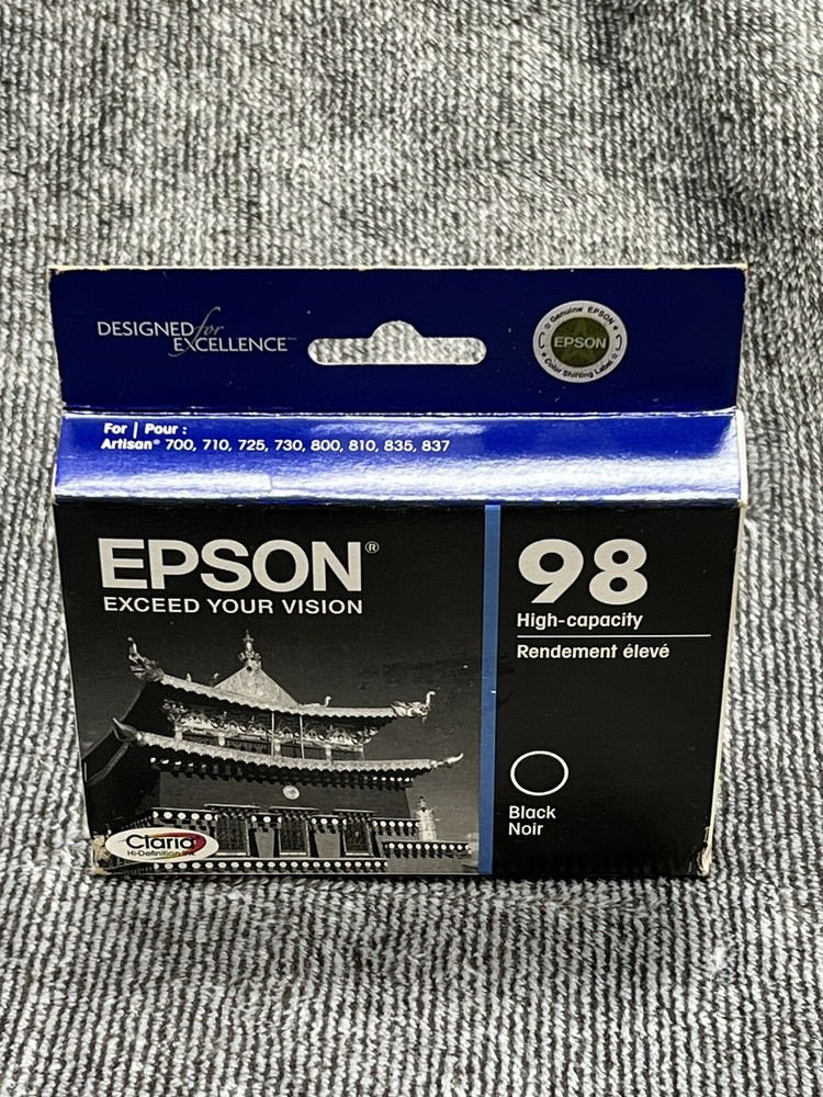 Genuine Epson 98 Black ink T0981 T098120 High Capacity - Exp 9/2015
