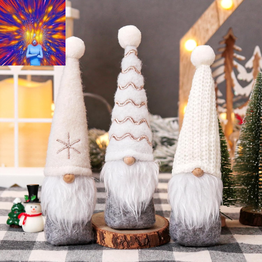 Christmas Gnomes Pack of 3 Mini Plush Tomte Nisse Ornaments Pocket Small Gnome f