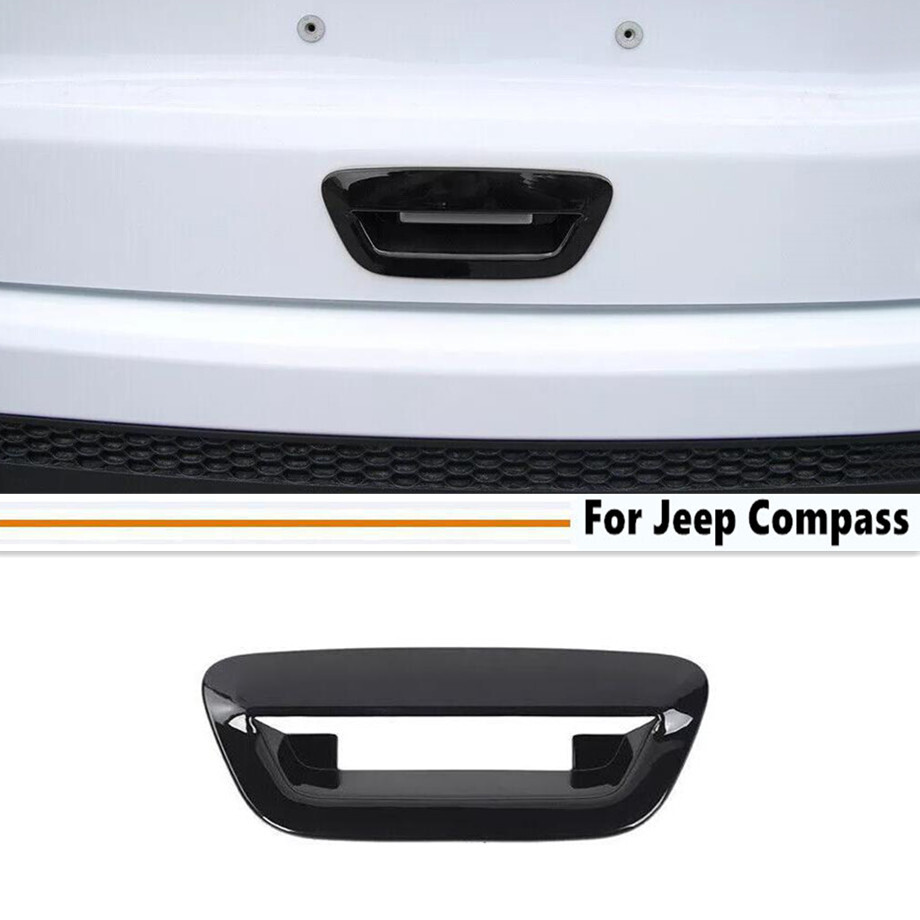 2017-2025 Jeep Compass ABS Black Rear Tailgate Handle Cover Trim Bezel