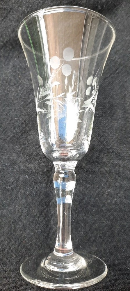 Japanese Radio Glass Cordial Set - 6 Bamboo-Etched Glasses