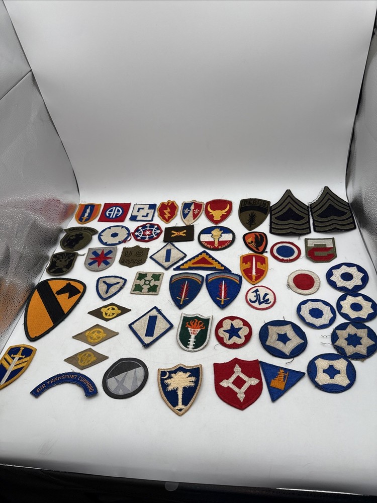 US Army Military Patches Large Group Lot WW II and more