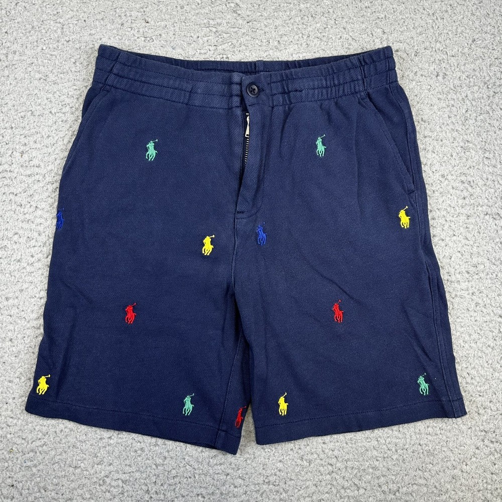 Polo Ralph Lauren Youth Boys Size Medium (10-12) All Over Pony Print Knit Shorts